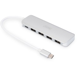 Buy DIGITUS USB-C Hub 4-Port USB 3.0 with PD - Aluminium Silver, 0.2 m Cable in Cyprus, Nicosia, Limassol, Larnaka, Pafos
