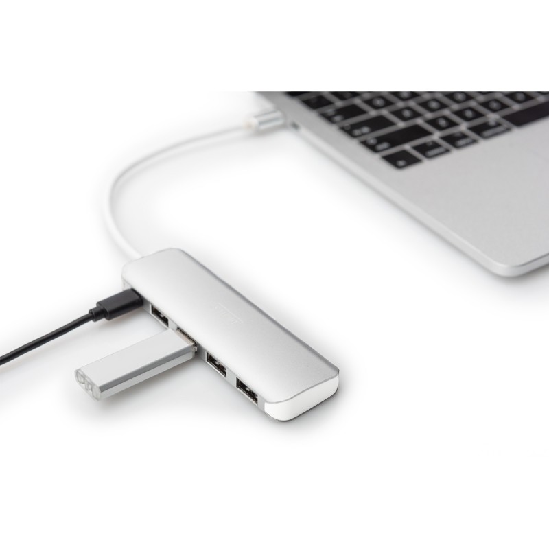 Buy DIGITUS USB-C Hub 4-Port USB 3.0 with PD - Aluminium Silver, 0.2 m Cable in Cyprus, Nicosia, Limassol, Larnaka, Pafos