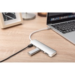 Buy DIGITUS USB-C Hub 4-Port USB 3.0 with PD - Aluminium Silver, 0.2 m Cable in Cyprus, Nicosia, Limassol, Larnaka, Pafos