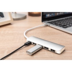 Buy DIGITUS USB-C Hub 4-Port USB 3.0 with PD - Aluminium Silver, 0.2 m Cable in Cyprus, Nicosia, Limassol, Larnaka, Pafos