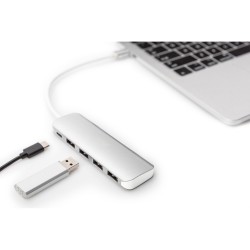 Buy DIGITUS USB-C Hub 4-Port USB 3.0 with PD - Aluminium Silver, 0.2 m Cable in Cyprus, Nicosia, Limassol, Larnaka, Pafos