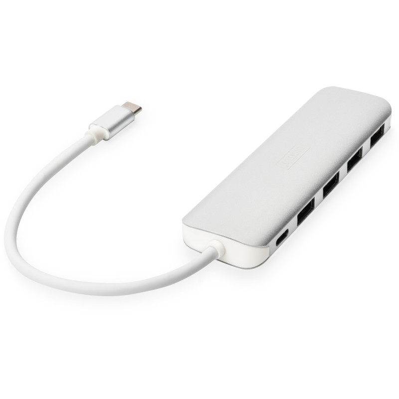 Buy DIGITUS USB-C Hub 4-Port USB 3.0 with PD - Aluminium Silver, 0.2 m Cable in Cyprus, Nicosia, Limassol, Larnaka, Pafos