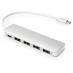 Buy DIGITUS USB-C Hub 4-Port USB 3.0 with PD - Aluminium Silver, 0.2 m Cable in Cyprus, Nicosia, Limassol, Larnaka, Pafos