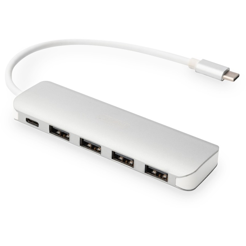 Buy DIGITUS USB-C Hub 4-Port USB 3.0 with PD - Aluminium Silver, 0.2 m Cable in Cyprus, Nicosia, Limassol, Larnaka, Pafos