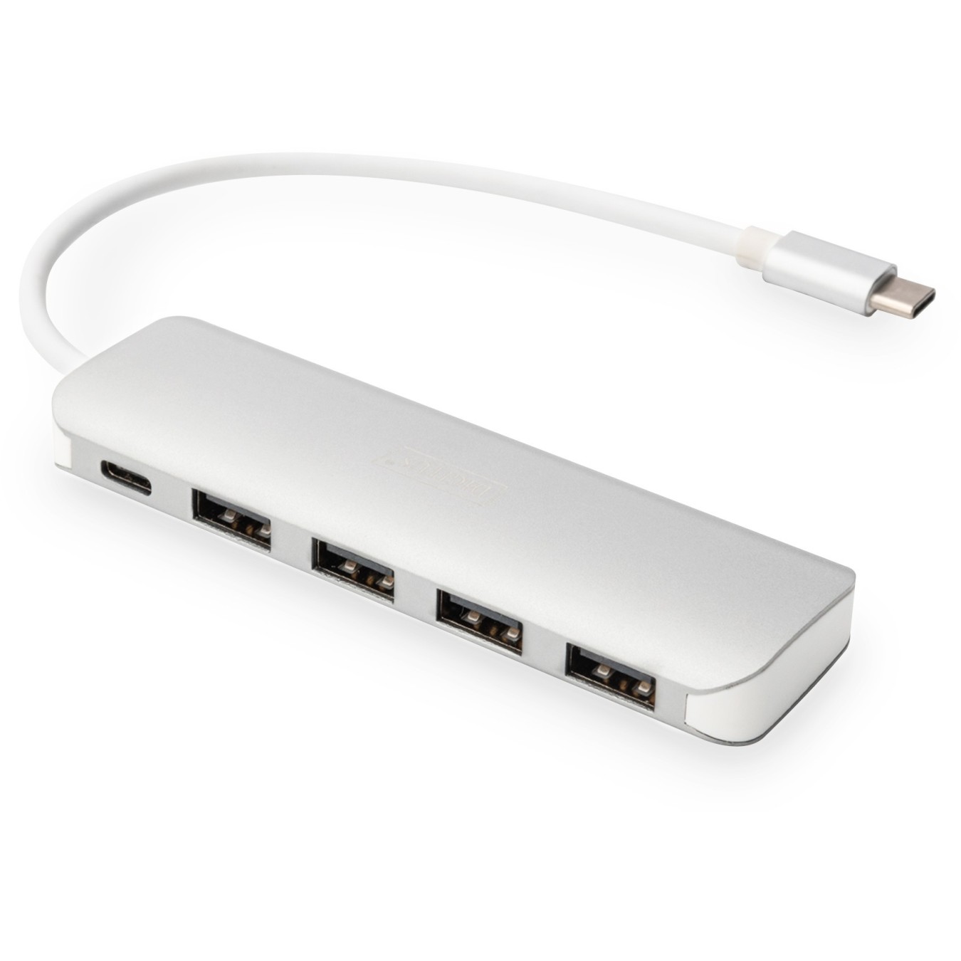 DIGITUS USB-C Hub 4-Port USB 3.0 with PD - Aluminium Silver, 0.2 m Cable — Buy in Cyprus with Fast Delivery