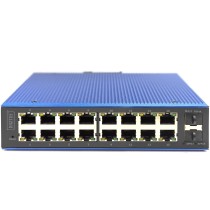 Digitus 16+2P Industrial Gigabit Ethernet Switch L2 Managed - Black/Blue, 16x Gigabit RJ-45 + 2 SFP
