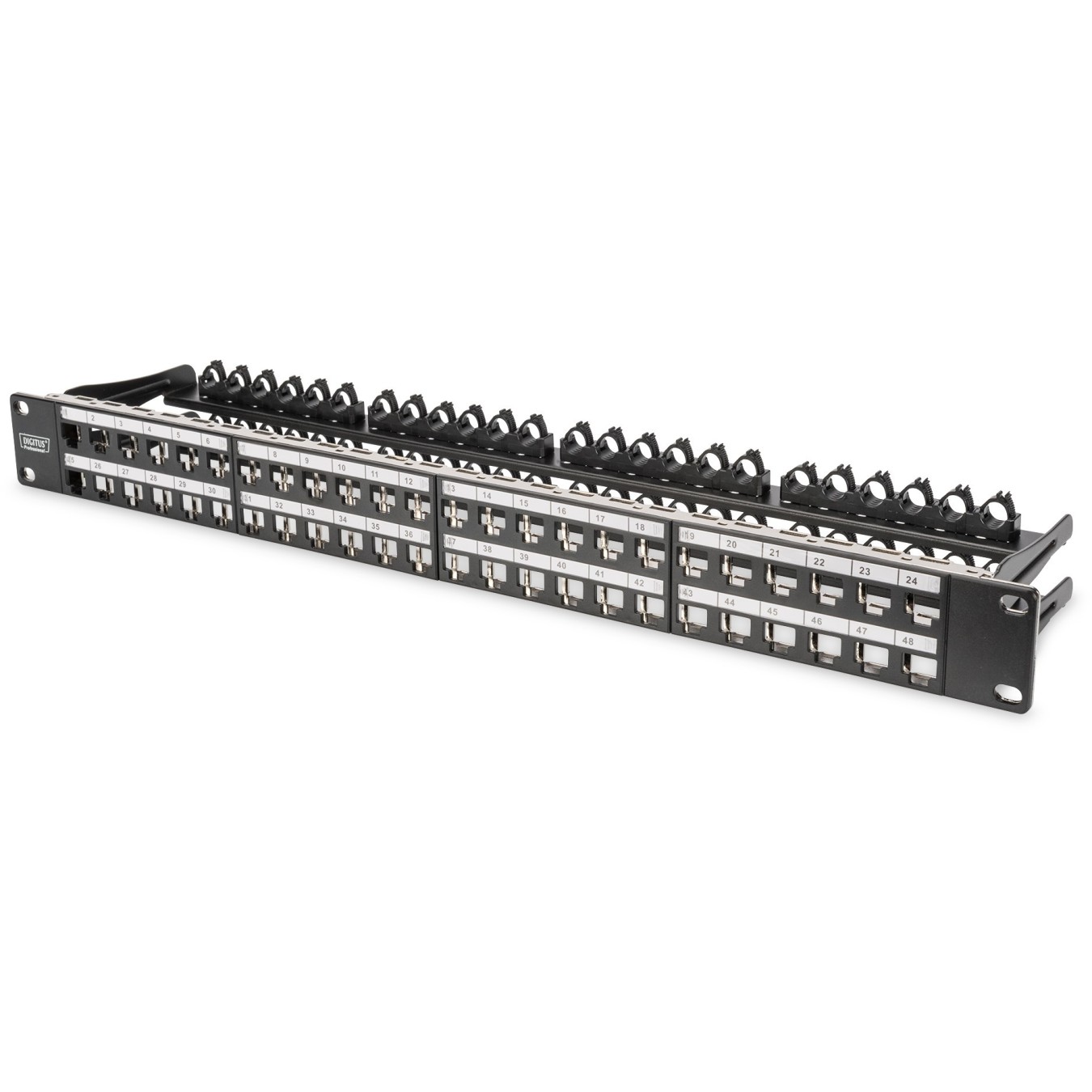 DIGITUS Patch Panel 1U 48-Port Cat6a Shielded Black - (Black) — Buy in Cyprus with Fast Delivery