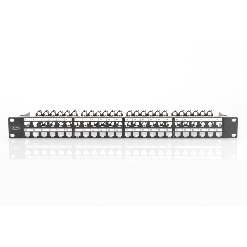 Buy DIGITUS Patch Panel 1U 48-Port Cat6a Shielded Black - (Black) in Cyprus, Nicosia, Limassol, Larnaka, Pafos
