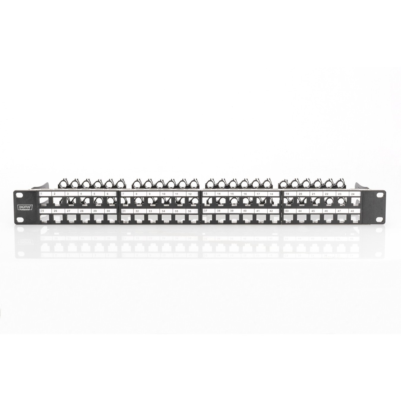 DIGITUS Patch Panel 1U 48-Port Cat6a Shielded Black - (Black) — Buy in Cyprus with Fast Delivery