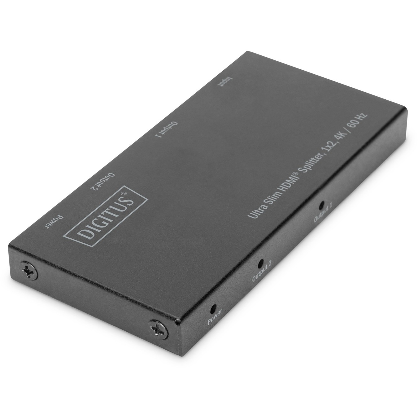 DIGITUS Ultra Slim HDMI Splitter - 1x2 - 4K 60 Hz, HDMI 1.4, Black, Metal — Buy in Cyprus with Fast Delivery