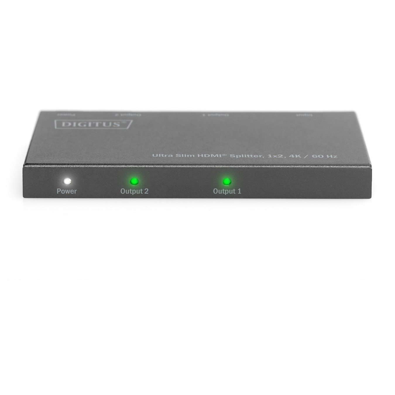 DIGITUS Ultra Slim HDMI Splitter - 1x2 - 4K 60 Hz, HDMI 1.4, Black, Metal — Buy in Cyprus with Fast Delivery