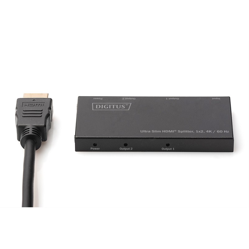 Buy DIGITUS Ultra Slim HDMI Splitter - 1x2 - 4K 60 Hz, HDMI 1.4, Black, Metal in Cyprus, Nicosia, Limassol, Larnaka, Pafos