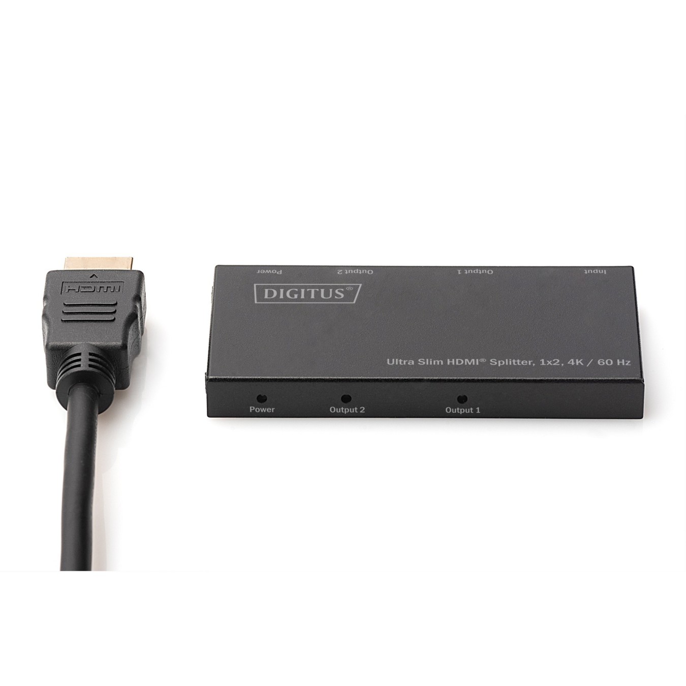 DIGITUS Ultra Slim HDMI Splitter - 1x2 - 4K 60 Hz, HDMI 1.4, Black, Metal — Buy in Cyprus with Fast Delivery