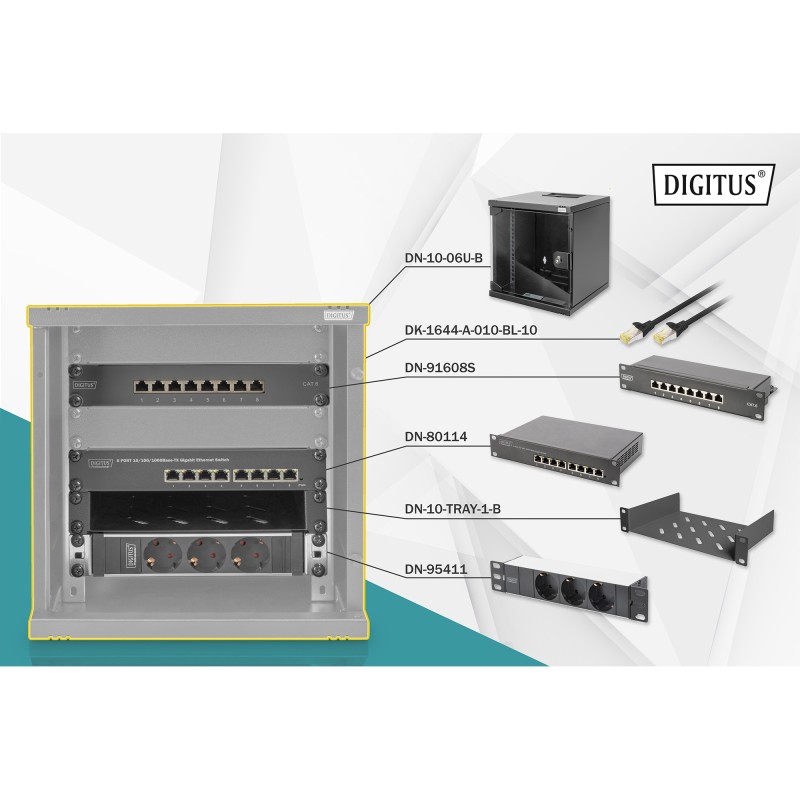 Buy DIGITUS Network Set - 6U Wall Mount Rack - 312x300 mm - Black in Cyprus, Nicosia, Limassol, Larnaka, Pafos