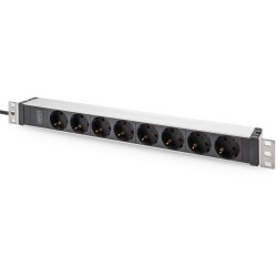 Buy Aluminum 1U PDU with 8 Schuko outlets, 230V 16A, 2 m cable - Rack-mount, 19-... in Cyprus, Nicosia, Limassol, Larnaka, Pafos