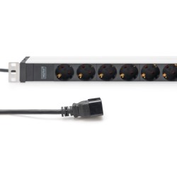 Buy Aluminum 1U PDU with 8 Schuko outlets, 230V 16A, 2 m cable - Rack-mount, 19-... in Cyprus, Nicosia, Limassol, Larnaka, Pafos
