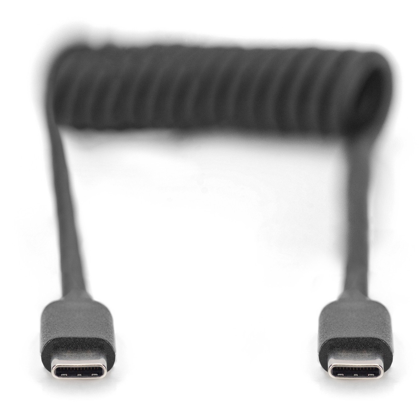 DIGITUS USB-C to USB-C Spiral Cable 1m - Black - USB 2.0 (480 Mbps) — Buy in Cyprus with Fast Delivery