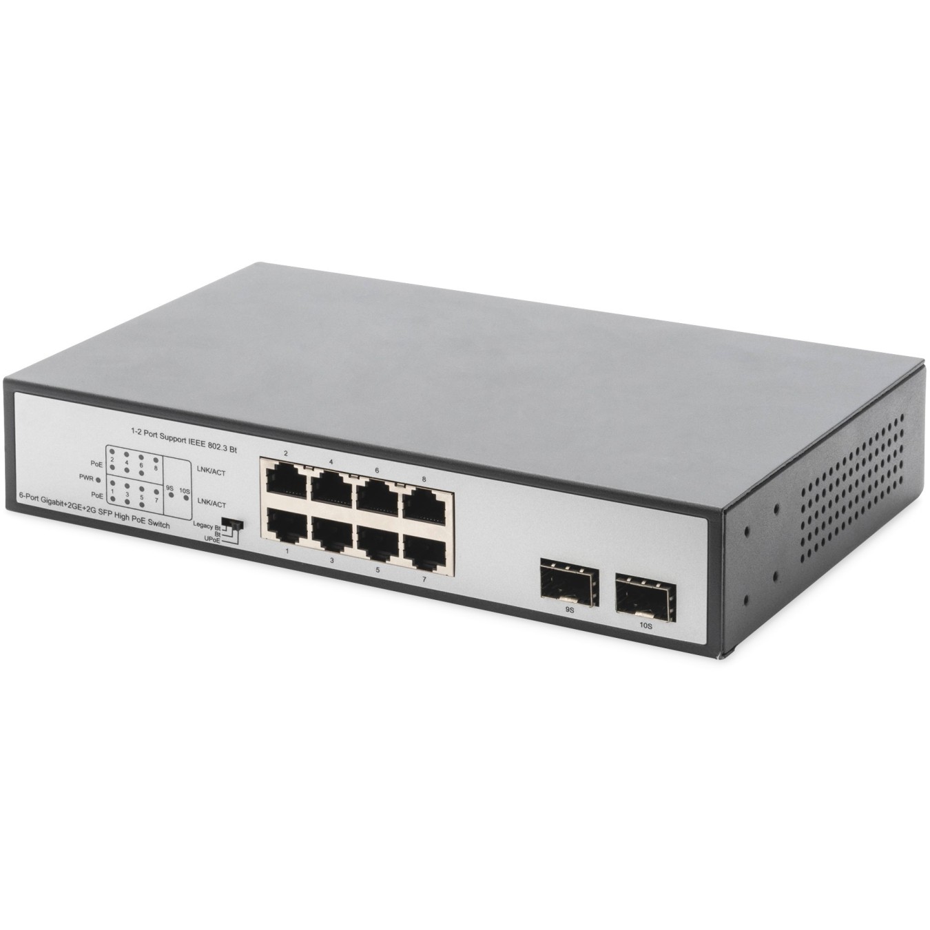 DIGITUS Switch 8-Port Gigabit PoE Unmanaged - Black - 180W Budget — Buy in Cyprus with Fast Delivery