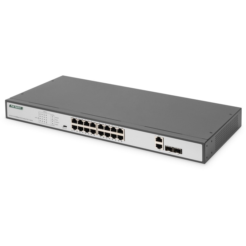 Buy DIGITUS Switch 16-Port 10/100 PoE Unmanaged - Black - 250 W PoE Budget - 19-... in Cyprus, Nicosia, Limassol, Larnaka, Pafos