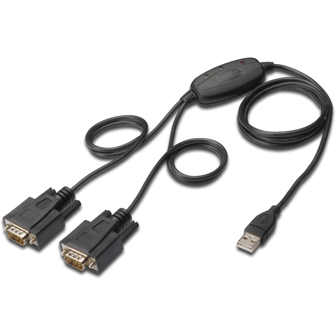 DIGITUS USB 2.0 Cable - 2x RS232 Cables, 1.5 m - Black — Buy in Cyprus with Fast Delivery