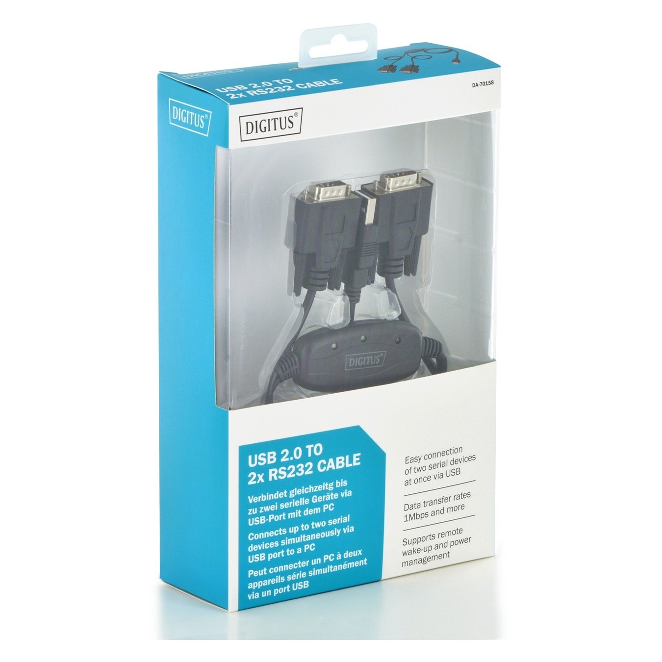 DIGITUS USB 2.0 Cable - 2x RS232 Cables, 1.5 m - Black — Buy in Cyprus with Fast Delivery