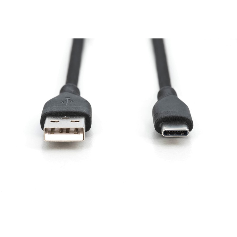 Buy Digitus USB-A to USB-C 2.0 Cable - 1m Silicone - Black - 60W PD in Cyprus, Nicosia, Limassol, Larnaka, Pafos