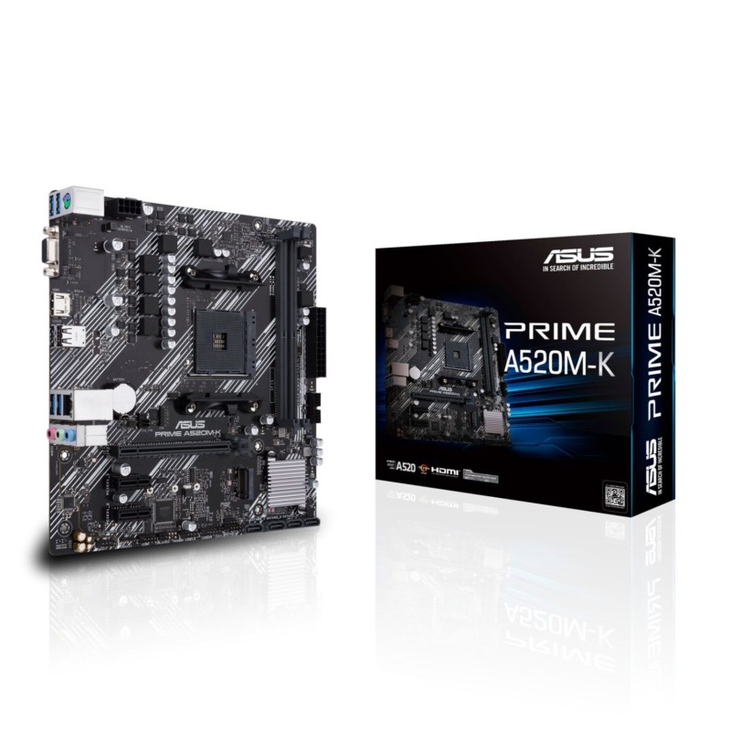 Buy ASUS PRIME A520M-K - AM4 micro-ATX Motherboard - DDR4, 64GB, 1x M.2, HDMI 2.... in Cyprus, Nicosia, Limassol, Larnaka, Pafos