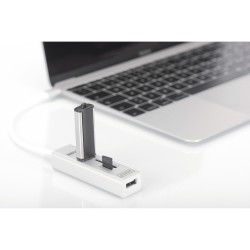 Buy Digitus USB-C Hub 3-Port USB 2.0 with SD/microSD Card Reader - White Aluminum in Cyprus, Nicosia, Limassol, Larnaka, Pafos