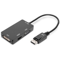 DIGITUS DisplayPort to HDMI/DVI-D/VGA Cable - 0.2m - Black - Plug & Play — Buy in Cyprus with Fast Delivery