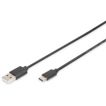 DIGITUS USB 2.0 USB-C to USB-A Cable - 1.0 m - Black Stainless Steel — Buy in Cyprus with Fast Delivery