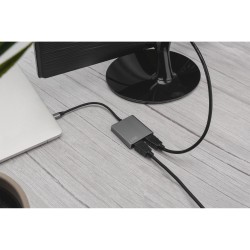Buy USB-C Adapter DIGITUS 2x HDMI Adapter 18cm 4K 30Hz - Silver Aluminum Housing in Cyprus, Nicosia, Limassol, Larnaka, Pafos