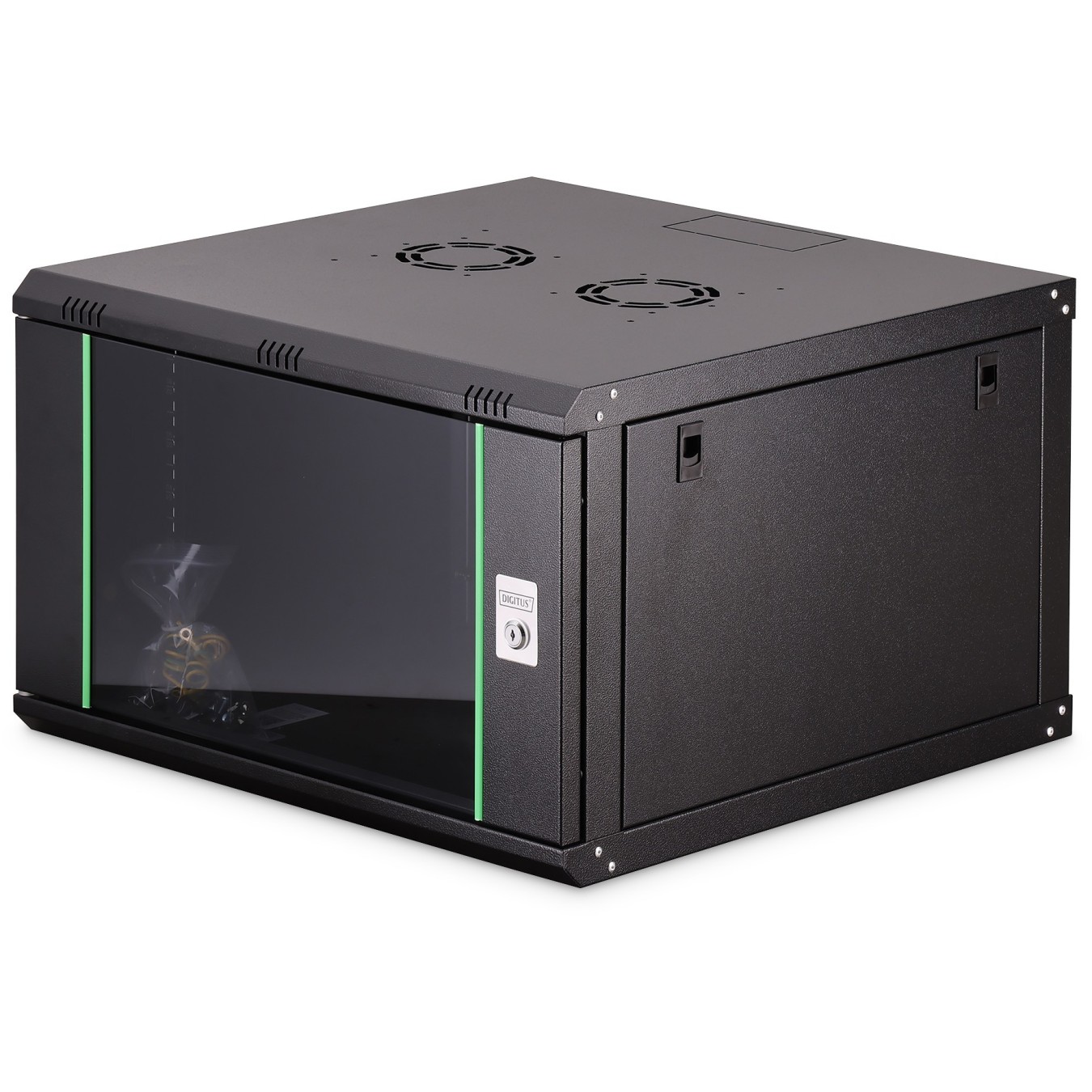 DIGITUS Wall-Mount Cabinet Dynamic 7HE 385x600x600mm Black - Wall Mount Rack — Buy in Cyprus with Fast Delivery