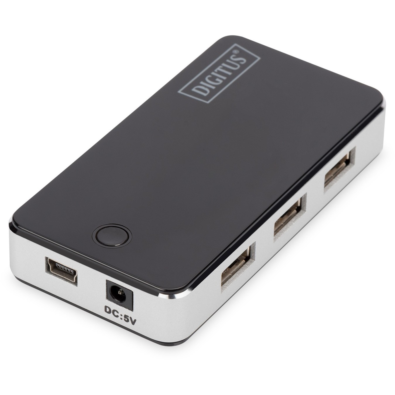 DIGITUS USB-Hub 7-Port USB 2.0 - 7x USB-A Hub - Black/Silver — Buy in Cyprus with Fast Delivery