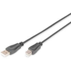 Buy DIGITUS USB 2.0 A-B Cable, Stainless Steel Braided, 3.0 m - Black in Cyprus, Nicosia, Limassol, Larnaka, Pafos