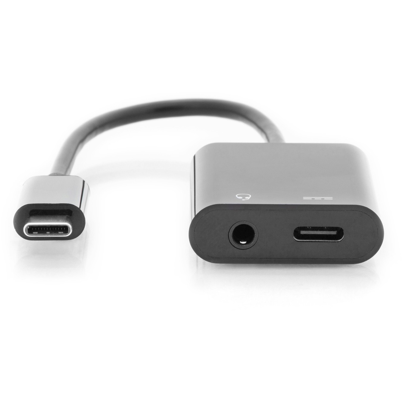 DIGITUS USB-C to USB-C + 3.5mm Audio Hub Cable 0.2m - Black — Buy in Cyprus with Fast Delivery