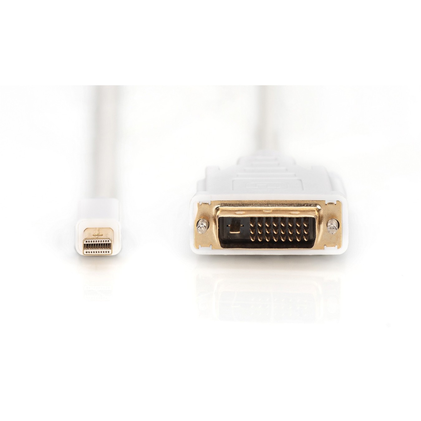 DisplayPort to DVI-D Cable (Mini DP to DVI-D) - 2 m - White, Nickel contacts, Copper, Magnetically shielded