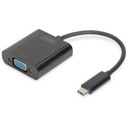 Buy DIGITUS USB-C to VGA Graphics Adapter - 19.5 cm - Black - USB-C, VGA, 1080p in Cyprus, Nicosia, Limassol, Larnaka, Pafos