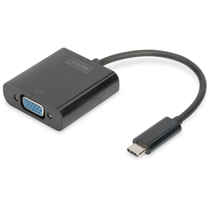 Buy DIGITUS USB-C to VGA Graphics Adapter - 19.5 cm - Black - USB-C, VGA, 1080p in Cyprus, Nicosia, Limassol, Larnaka, Pafos