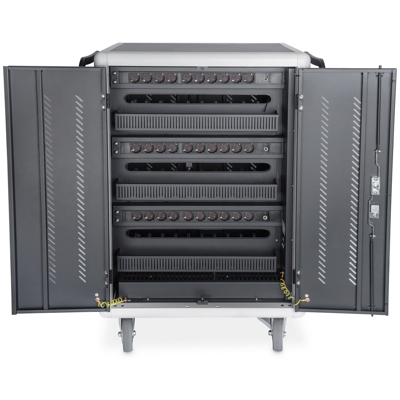 Digitus Freestanding Charging Trolley for 30 Notebooks/Tablets up to 15.6" USB-A Fan - Black