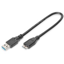 DIGITUS USB 3.0 Cable A to Micro-B - Stainless Steel, Black, 0.25 m — Buy in Cyprus with Fast Delivery