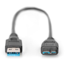 DIGITUS USB 3.0 Cable A to Micro-B - Stainless Steel, Black, 0.25 m — Buy in Cyprus with Fast Delivery