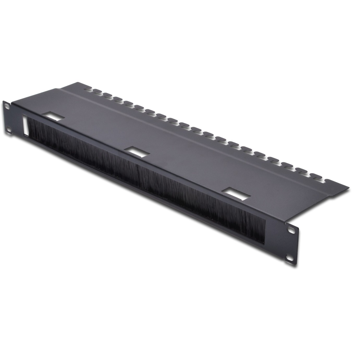 DIGITUS Cable Management Panel 1U with Brush Strip - Black — Buy in Cyprus with Fast Delivery