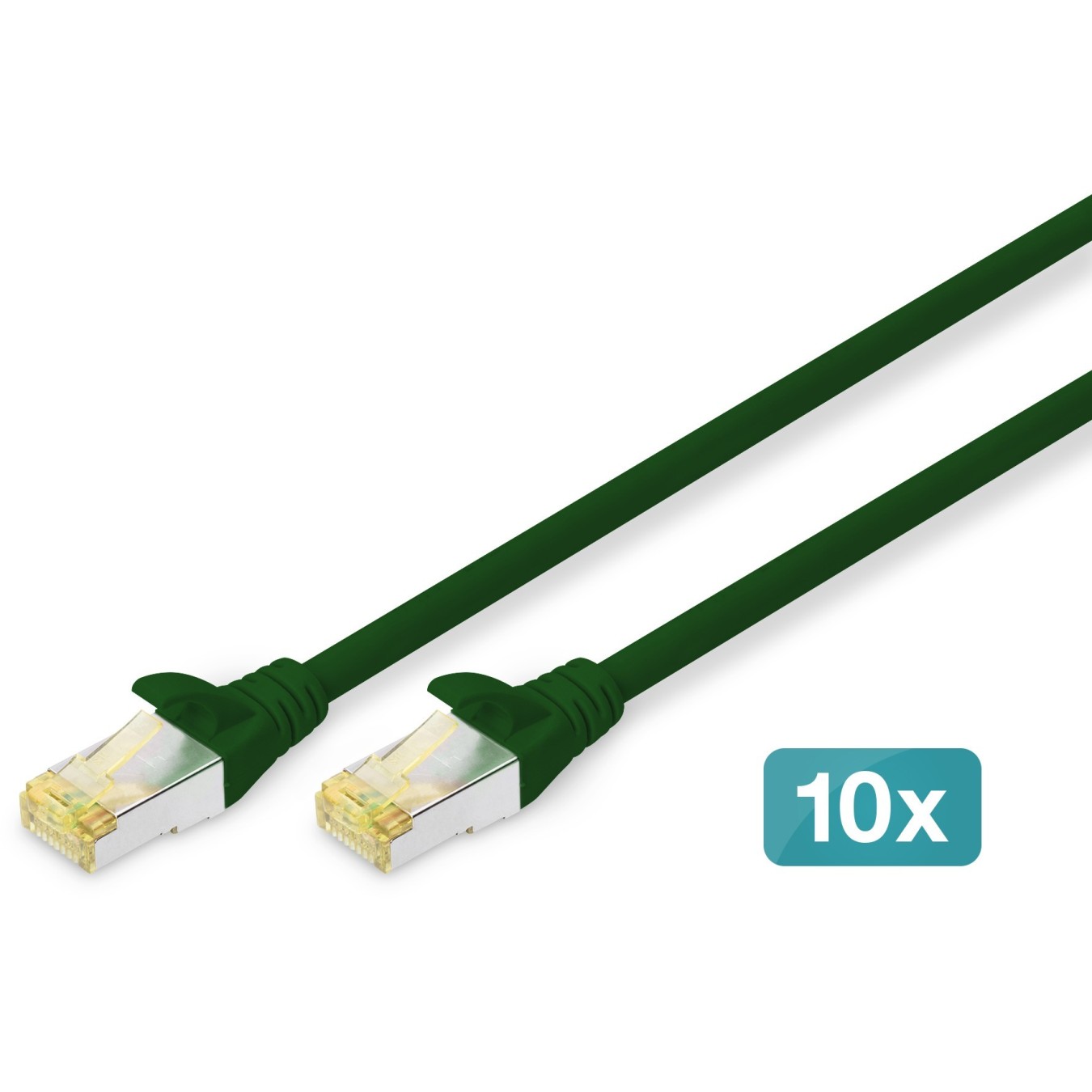 DIGITUS CAT 6A S/FTP Patch Cable - 3 m (Green, 10-pack) — Buy in Cyprus with Fast Delivery