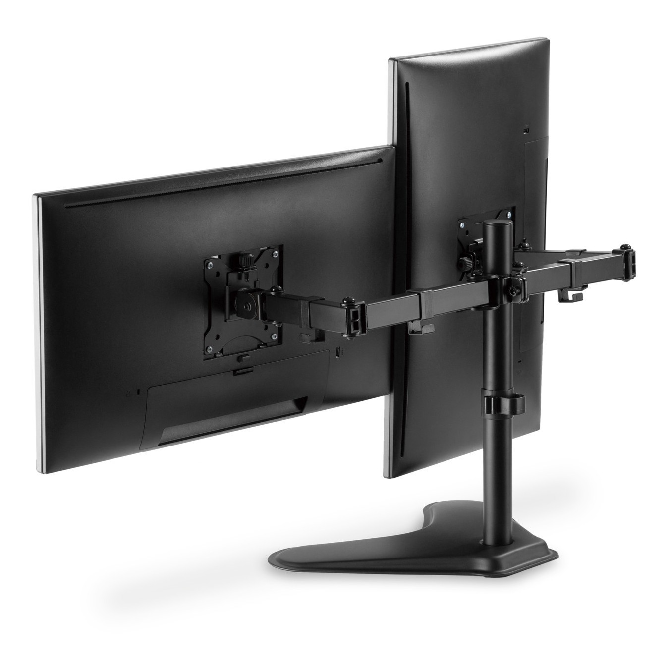 Monitor Desk Mount for 2 Monitors - DA-90401 - Dual Arm, 15-32 inch, 8 kg/arm, Freestanding Base, Black