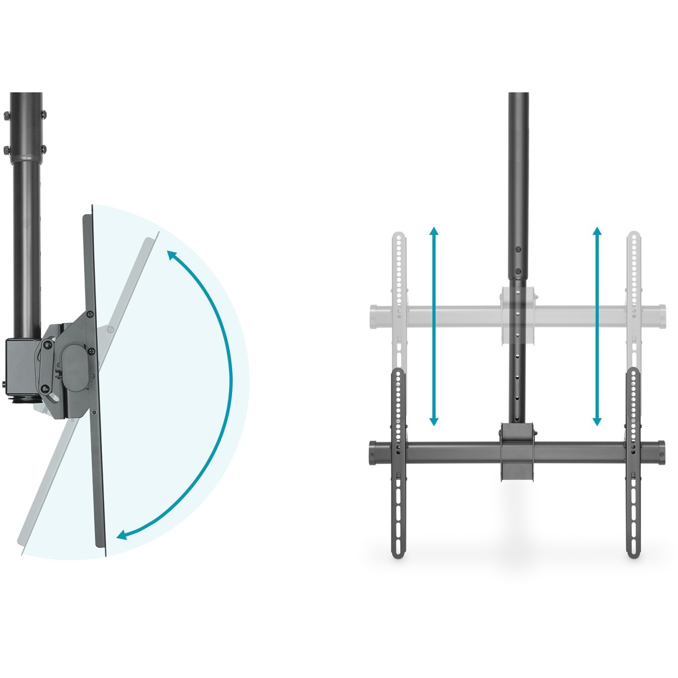 DIGITUS DEH 37'-70' - Ceiling TV Mount with 1 Joint - Black - 50 kg — Buy in Cyprus with Fast Delivery