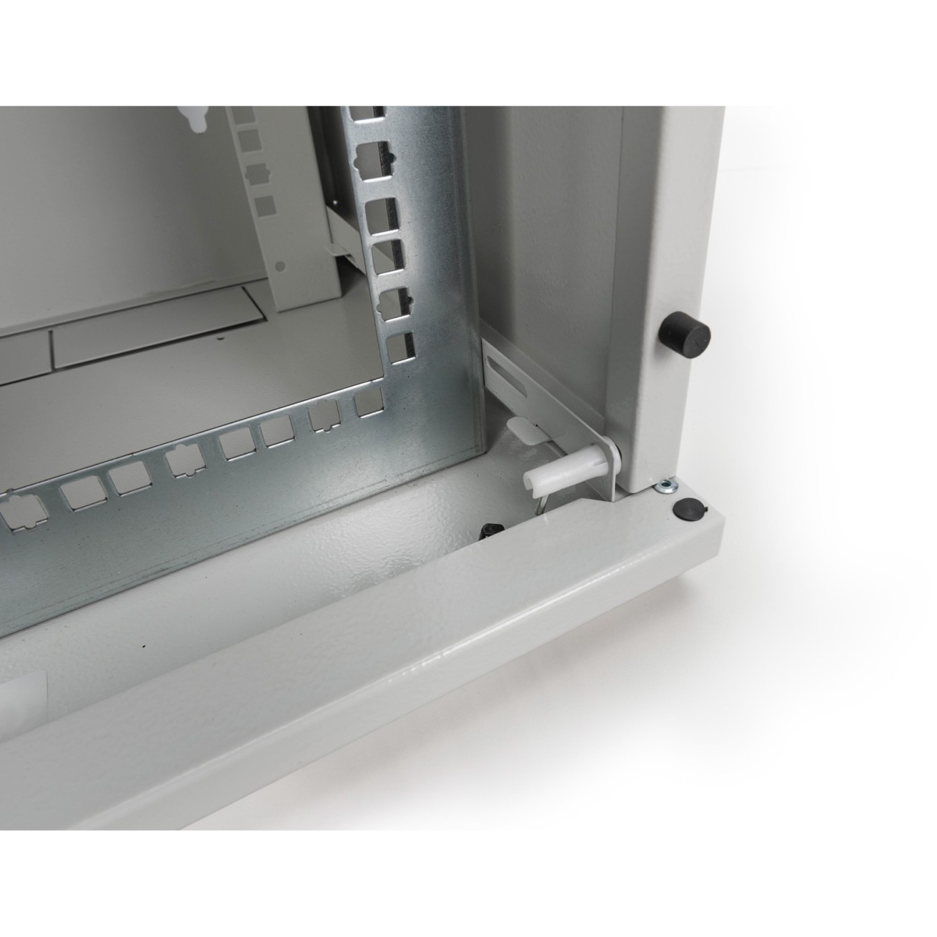 DIGITUS 254 mm (10\") and 482.6 mm (19\") Kombi Wall-Mount Cabinet - 10U, Grey Steel, Glass Front