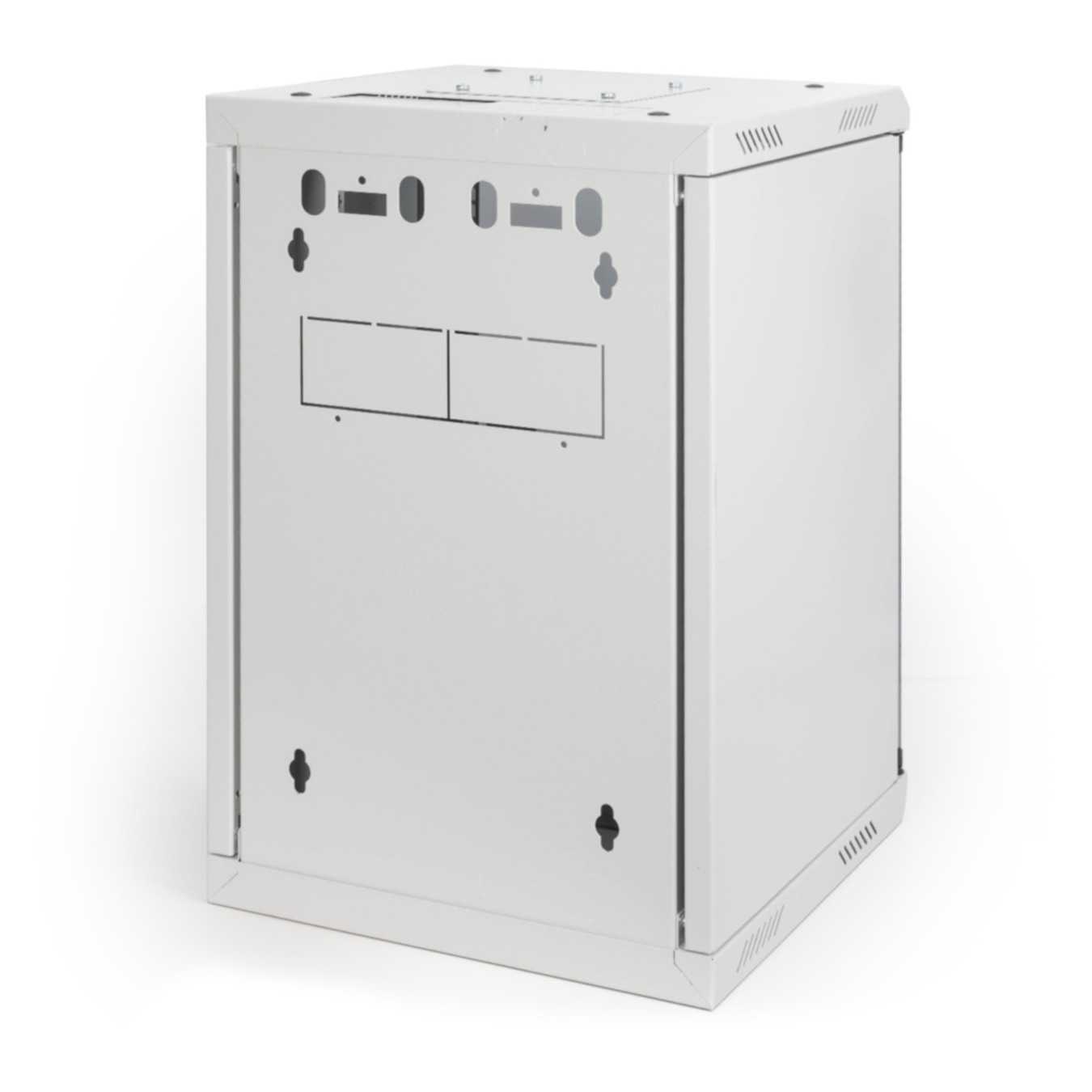 DIGITUS 254 mm (10\") and 482.6 mm (19\") Kombi Wall-Mount Cabinet - 10U, Grey Steel, Glass Front