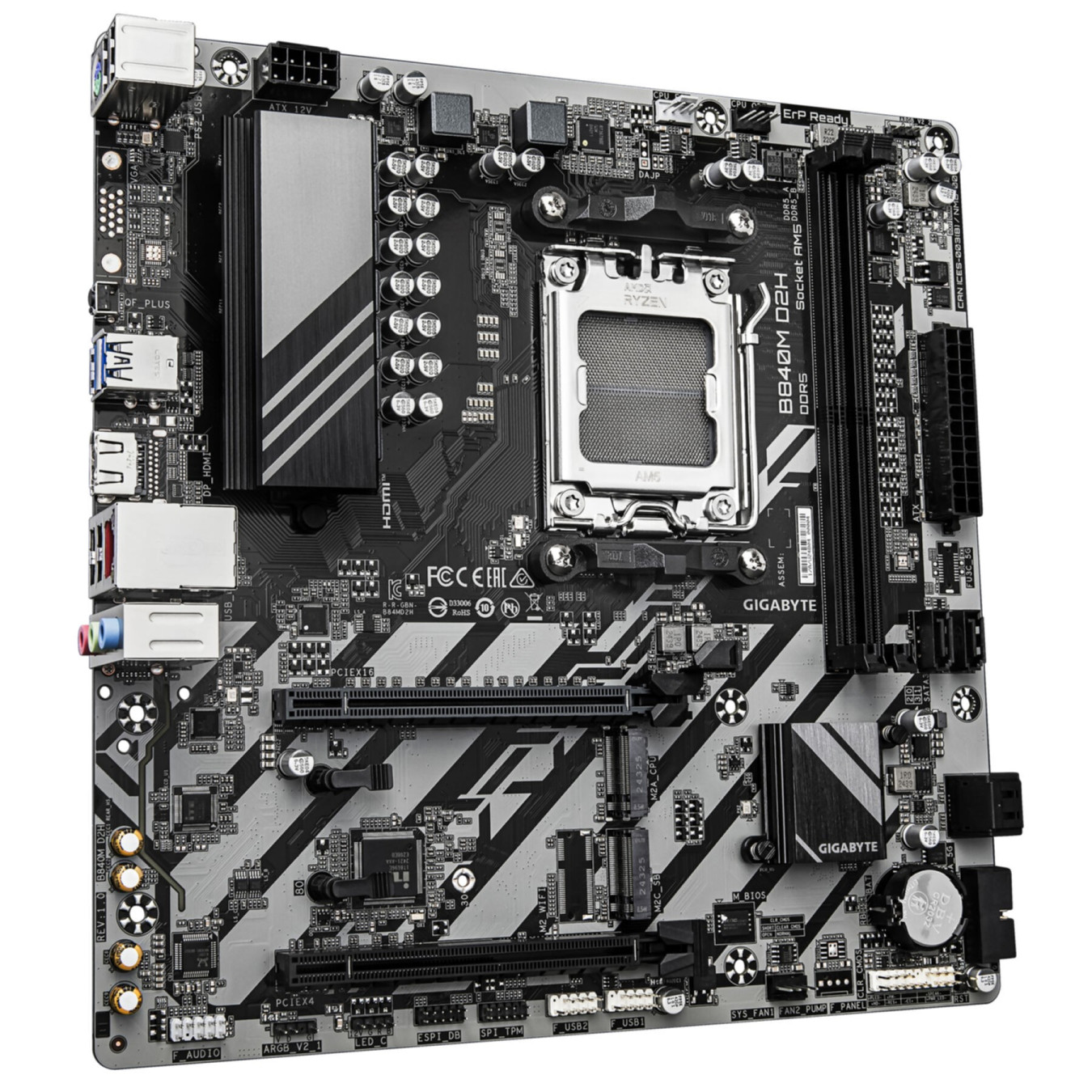 GIGABYTE GA-B840M D2H - AM5 Micro-ATX Motherboard, DDR5, 2x DIMM, Up to 128GB — Buy in Cyprus with Fast Delivery