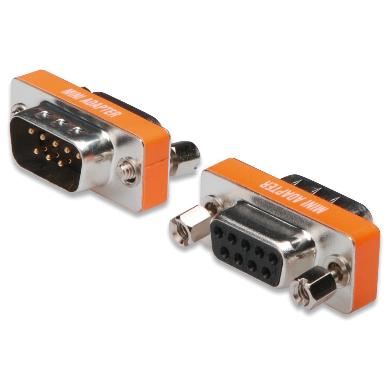 DIGITUS Mini Null-Modem Adapter - D-Sub9 M/F - Orange/Silver — Buy in Cyprus with Fast Delivery