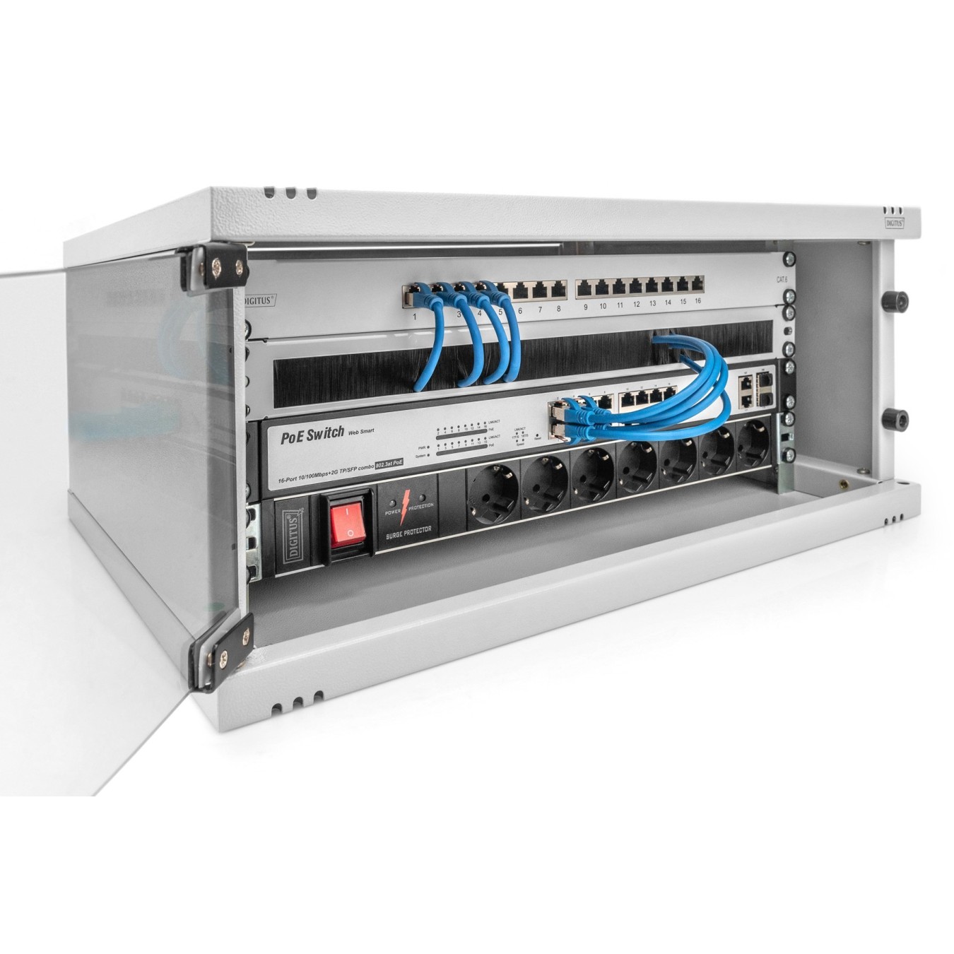 DIGITUS SOHO 4U Wall Mount Cabinet - 540x400x241 mm - Grey - Unmounted — Buy in Cyprus with Fast Delivery